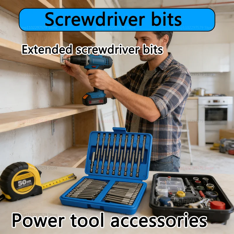 50/36 Pack 75mm Extra Long Magnetic Screwdriver Bits Set Includes Security Torx Star Hex Spline for Electronics DIY