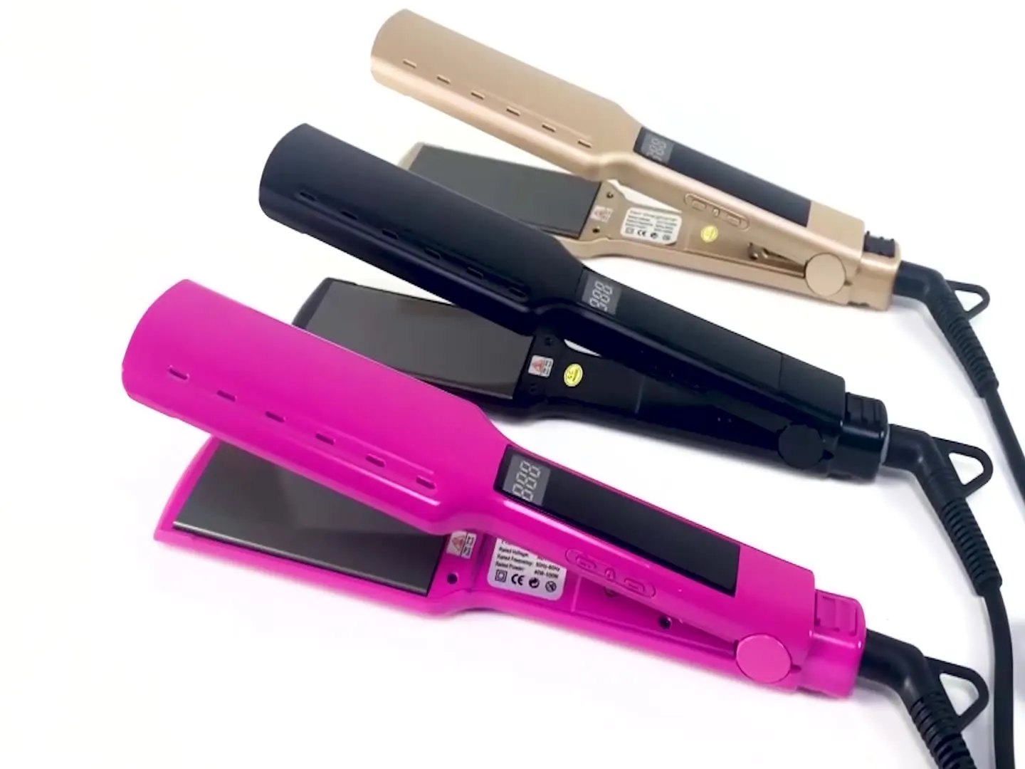 

Home Hair Straightener with Temperature Control Plates and Curling Iron