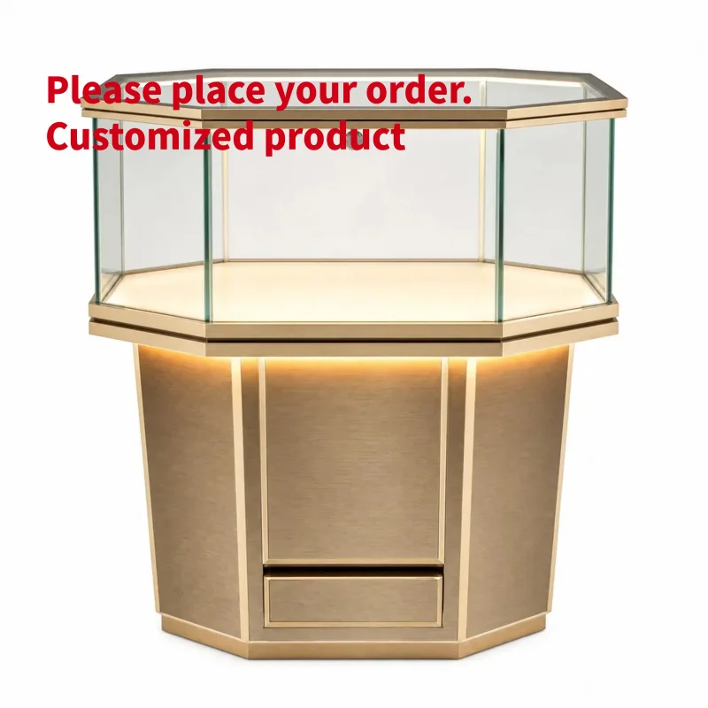 custom.Custom Size Metal Frame Wooden Body Jewelry Display Cabinet Glass LED Lighting Eco-Friendly