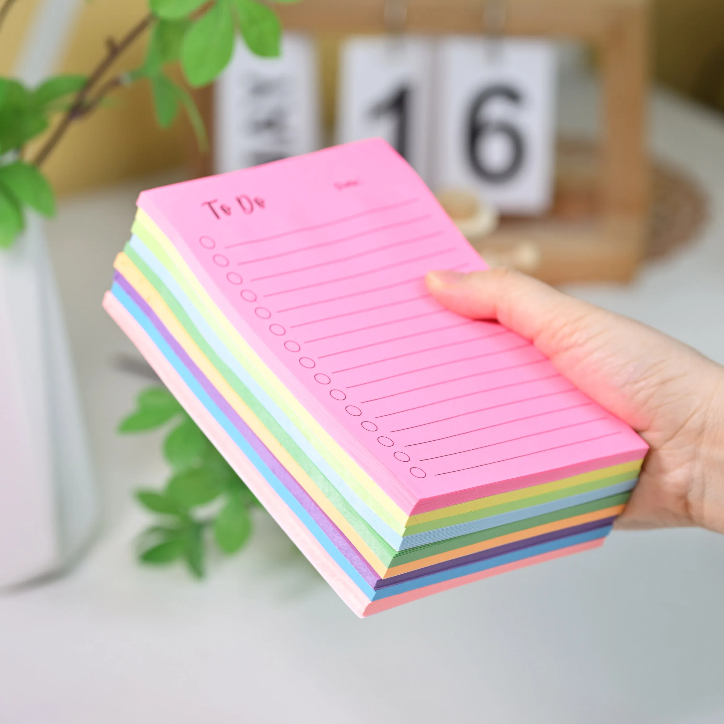 450sheets 9 Colors To Do List Sticky Notes, 50 Sheets Per Color Self-Adhesive Checklist Memo Pads, Task Planning Lined Checkbox