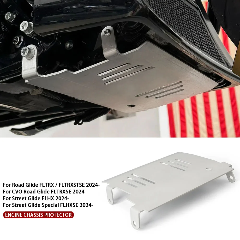 

2024 2025 Motorcycle For Street Glide Special FLHXSE CVO Road Glide FLTRXSE Engine Chassis Guard Skid Plate Lower Protector