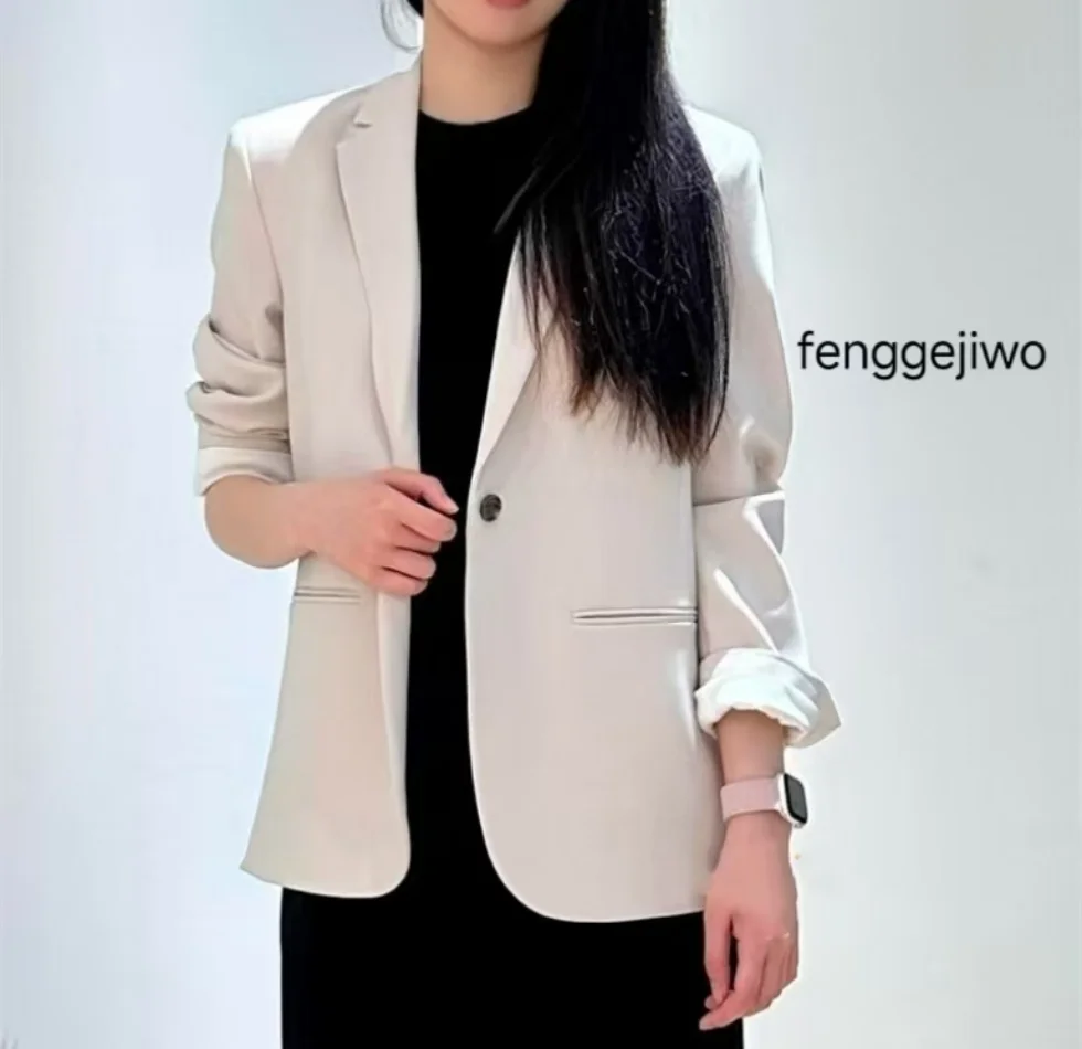 Fenggejiwo women's casual suit, one button suit jacket