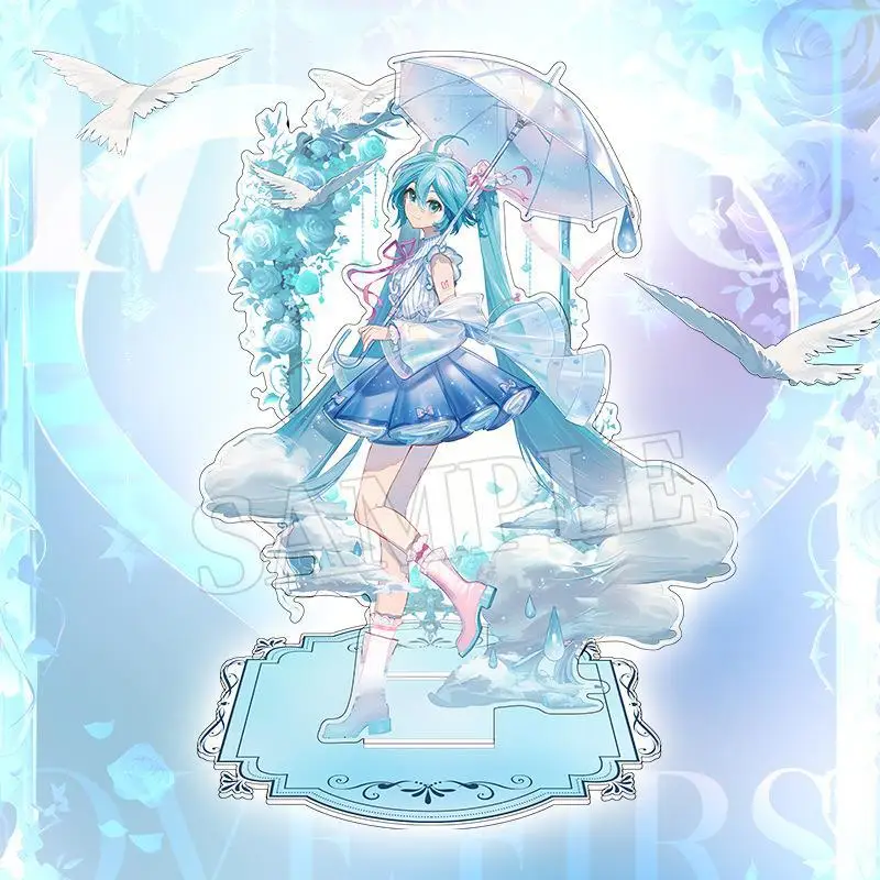 

Аниме-атрибутика Хатсуне Мику: милый мультяшный значок, кавайная 2D-брошь из жести, аксессуар, подвеска для рюкзака, акриловая подставка, подарок