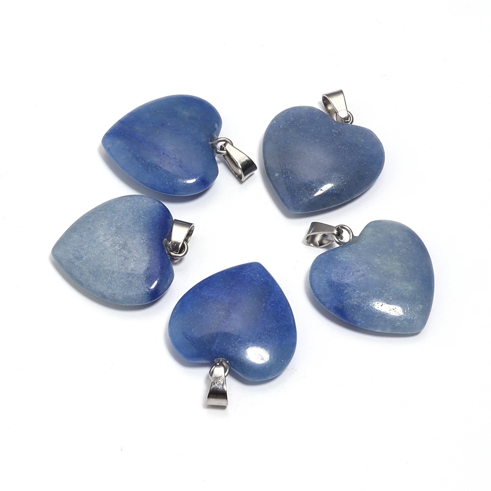 Natural Stone Mix Color Heart Shape Charms for DIY Making