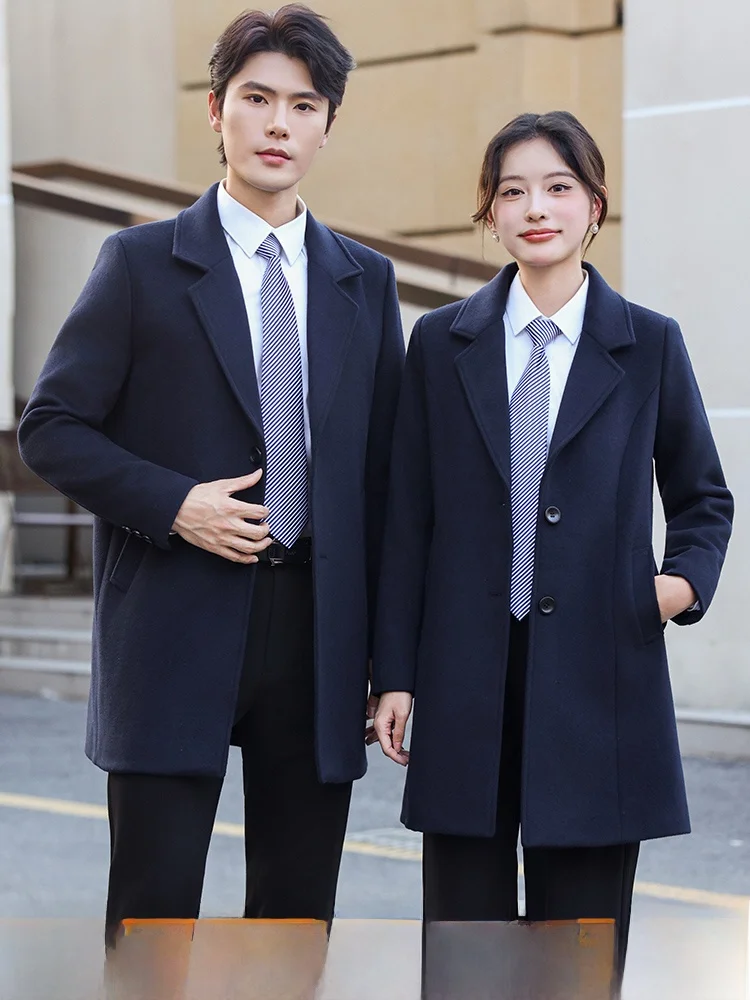 

Professional Woolen Workwear Jacket for Property Management Hotel Front Desk Jewelry Store Stylish Commuter OL Style Coat