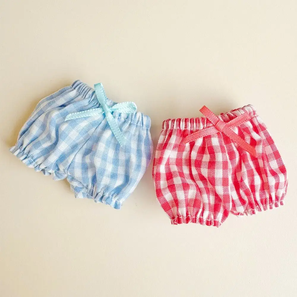 High Quality Fashion Cotton Clothes Cute Elastic Plaid Casual Wears Pants Multi-Colors Mini Cotton Trousers for 10~15cm Cotton