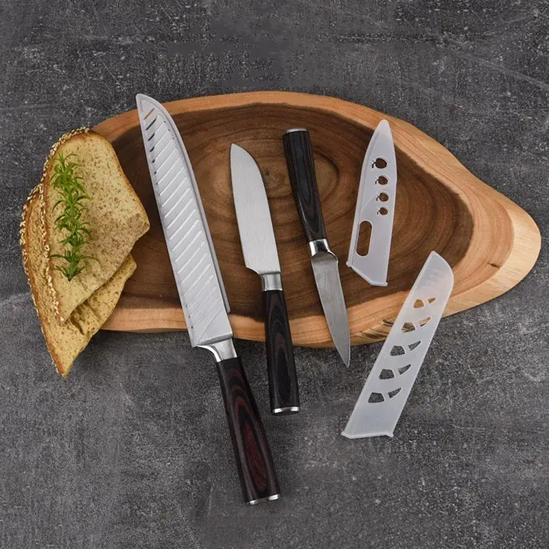 

Transparent White Plastic Kitchen Knife Blade Protector Knife Cases Protective Cover Eco-Friendly Material Kitchen Accessories