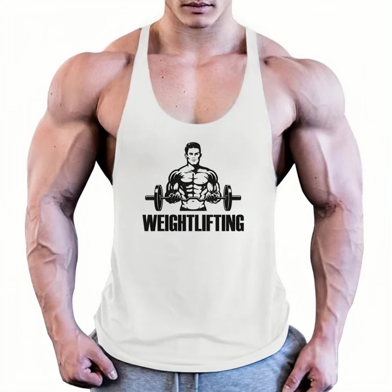 Bodybuilding Stringer for Men Muscle Gym Tank Top Fitness Vest Singlet Fashion Lightweight Durable Sleeveless Workout Clothing
