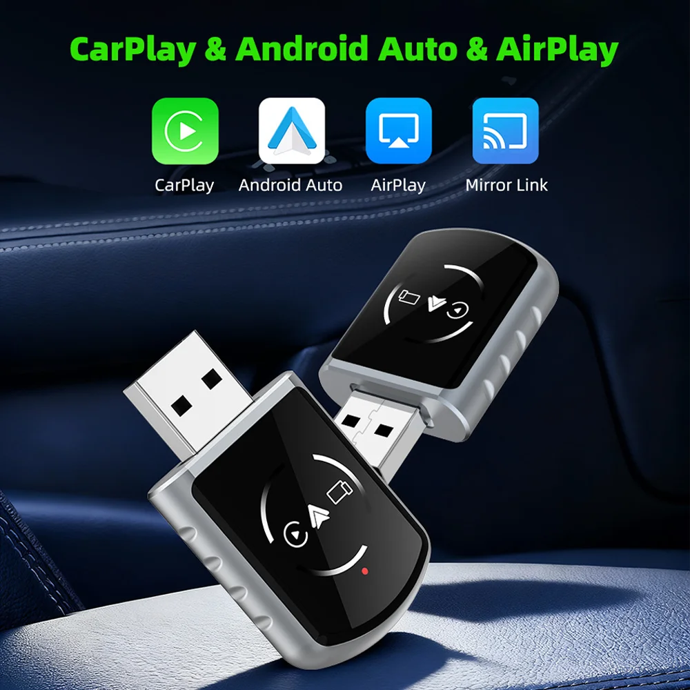 4in1 Wireless CarPlay Adapter for Apple Mirror Link Android Auto Smart Box Car Intelligent Systems For Car With Wired CarPlay