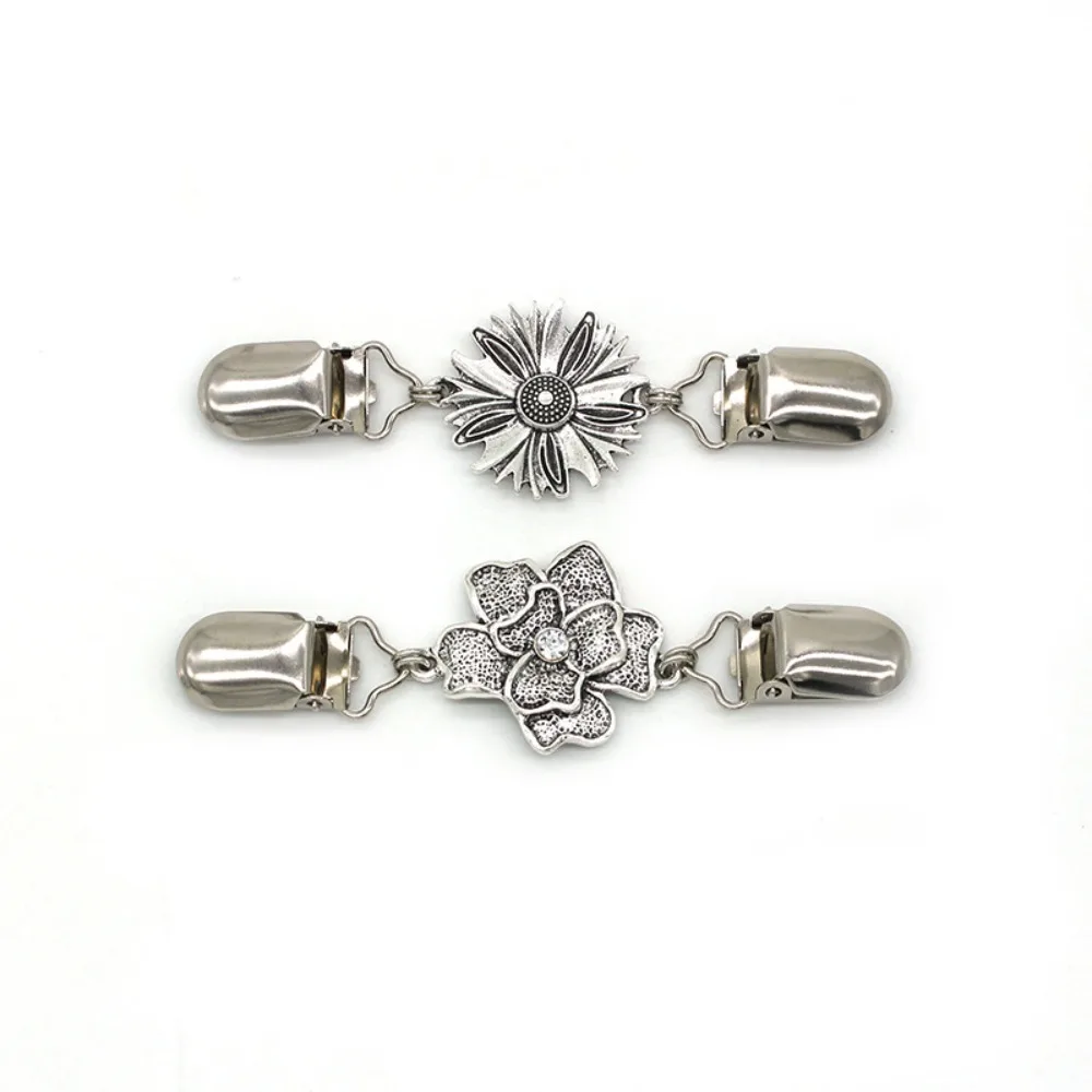 Vintage Floral Shawl Clips Metal Cinch Clip Waist Cincher Clips for Girls Women Cardigan Sweater Dress Clothing Tightener Clips