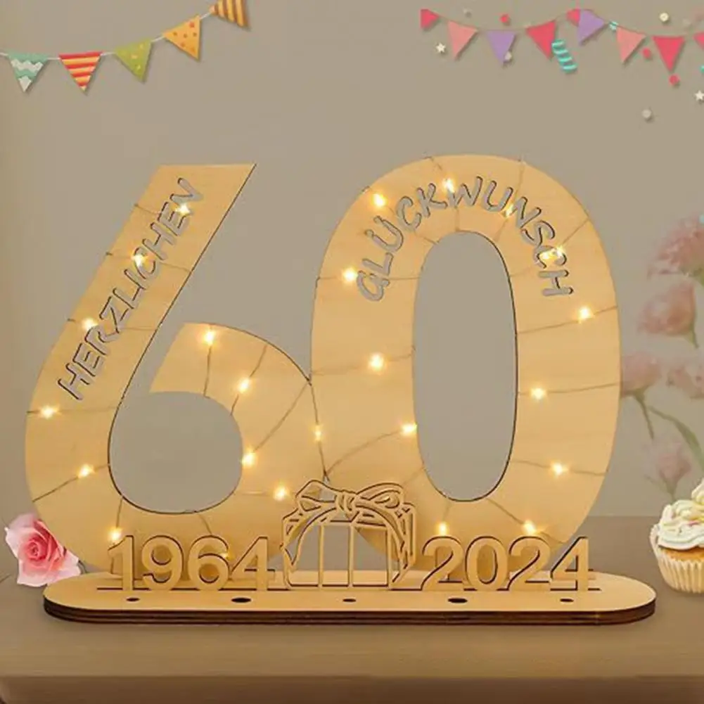 ไม้ประดับวันเกิดทำจากไม้ลงชื่อแขกหนังสือพร้อมไฟ LED สำหรับวันเกิดงานแต่งงานฉลองครบรอบเทียนเงิน