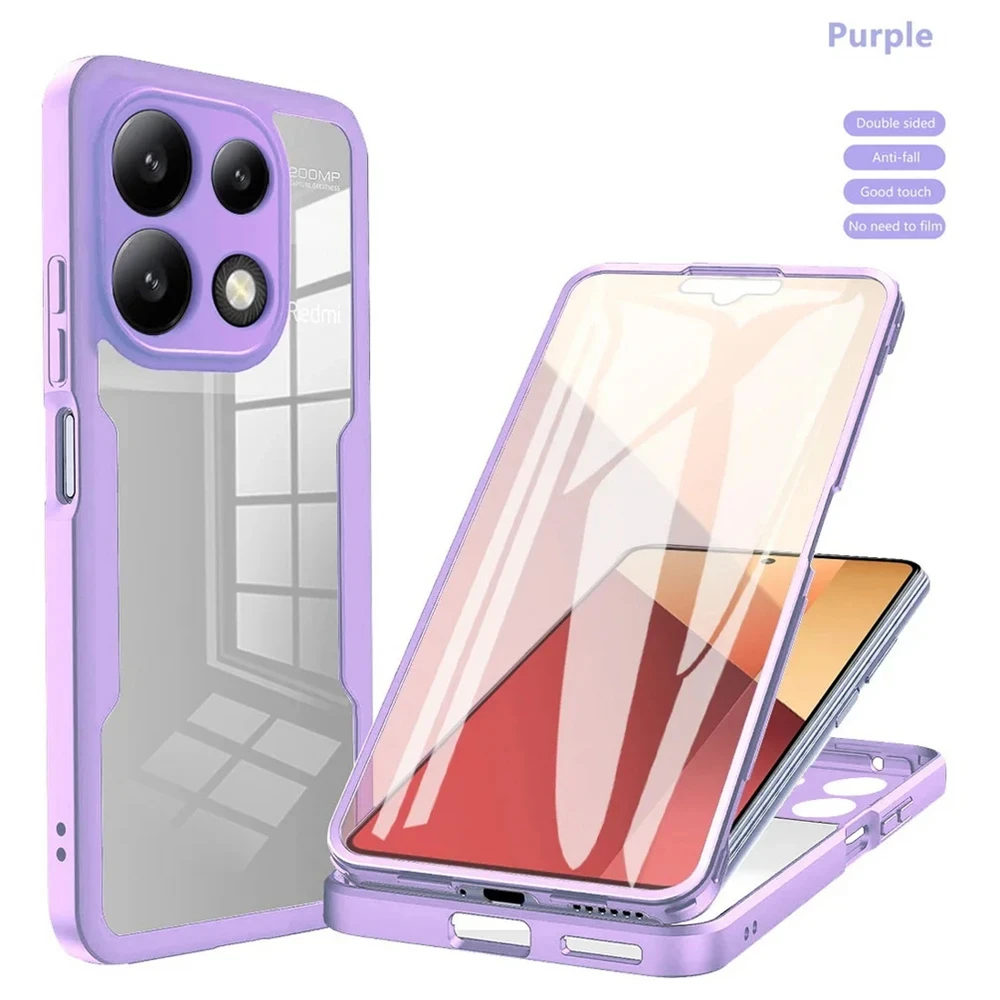 Fully Coverage case For Xiaomi Redmi Note 13 Pro 12 Pro Plus 12S 11 Pro + 11S 10 Pro Max 10S 9 Pro double protect cover