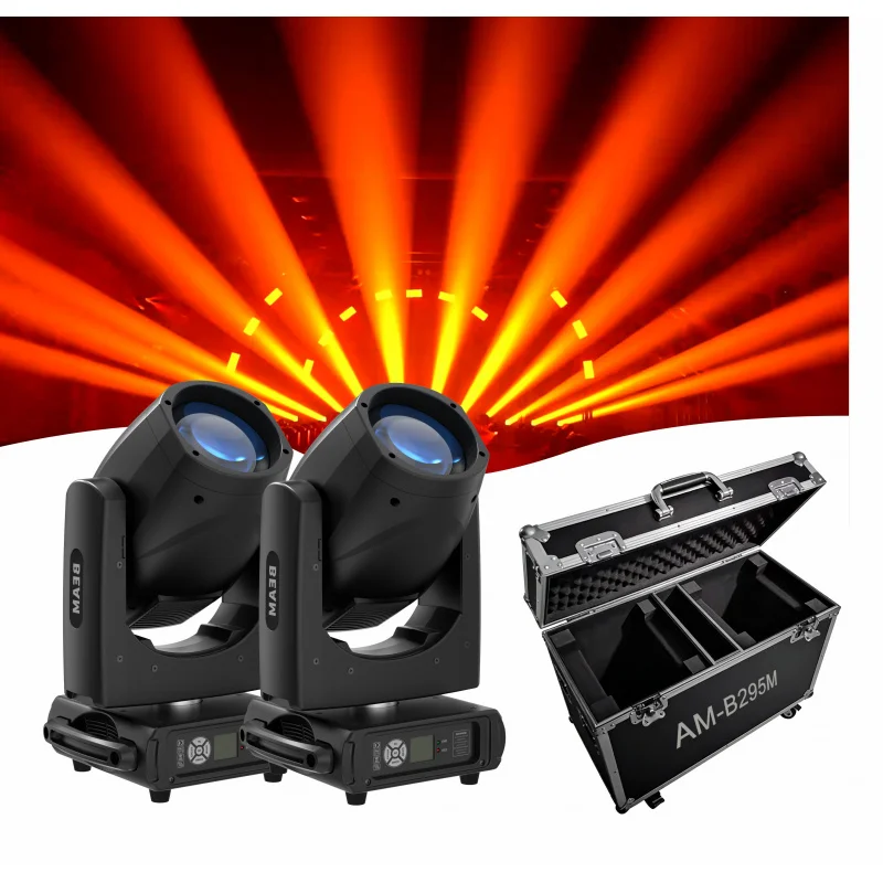 

Professional 295W 14R Beam Moving Head Light With Flight Case 14 Colors Gobos Prism Strobe DMX512 Club Disco Event Stage Lights