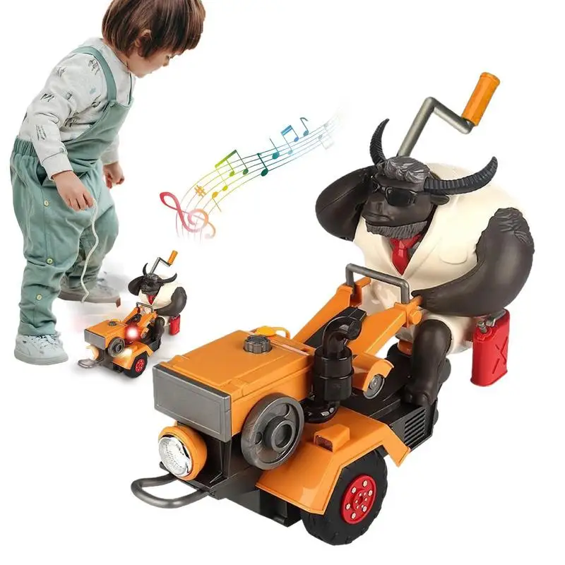 Tractor Toys For Boys Electric Bull Devil 360 Rotation Vehicle Excavator Digger Toys Bulldozer Pretend Play Birthday Gifts For