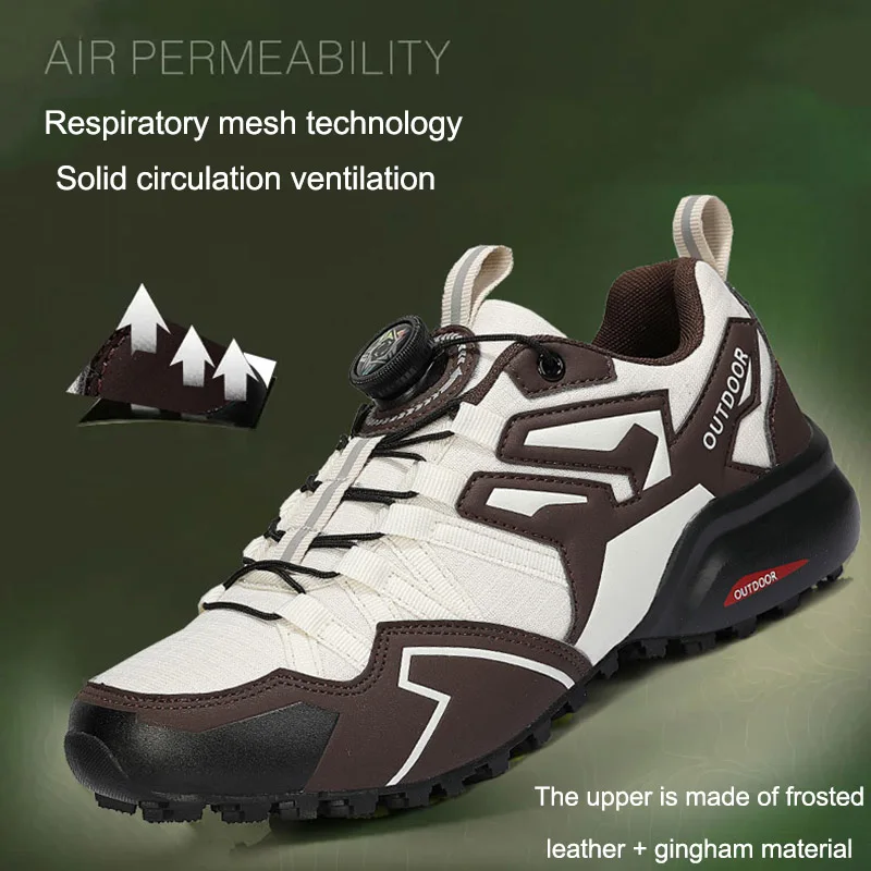 Herren Wanderschuhe Atmungsaktives Netz Herren Sneakers Leicht Outdoor Laufen Sport Bike Lock Schuhe Herren Camping Wandern – Detail 2