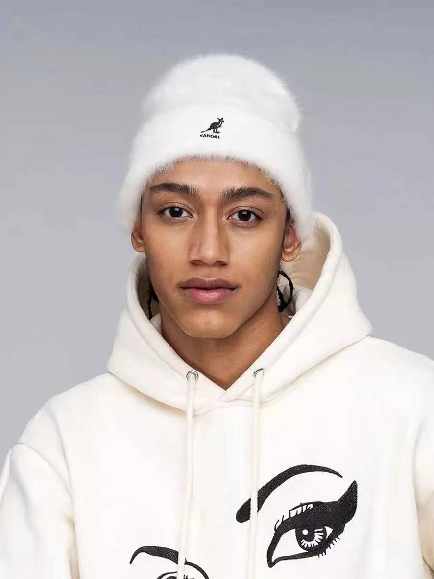 kangaroo-rabbit-fur-knitted-hat-collaborative-plush-warm-winter-cap-youth-trendy-travel-high-top-unisex-knit-hat