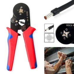 Multi-Functional Cold Pressing Line Clamp HSC8 6-4A Terminal Crimping Pliers Manually European Since The Wire Clamp 0.25-6Mm2