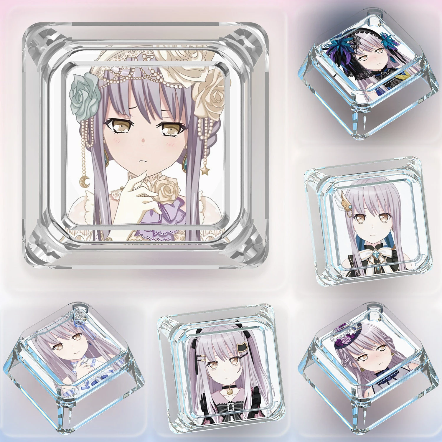 Diy Bang Dream Yukina Minato Mechanical Keyboard Keycaps Cross-Axis Mechanical Keyboard Pc Personalized Keycaps Gift Toys