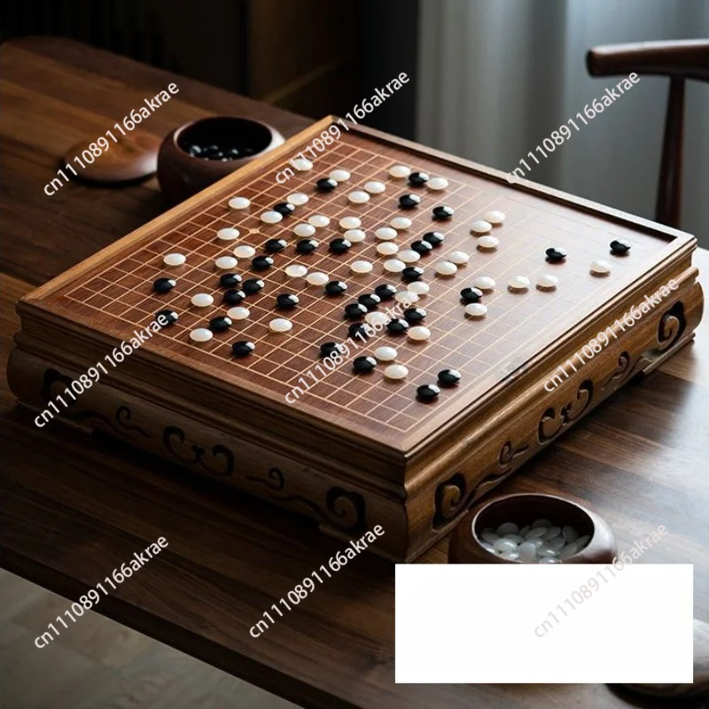 for High-end Genuine Solid Wood Adult  Board Set, Black and White Backgammon Children's Beginners