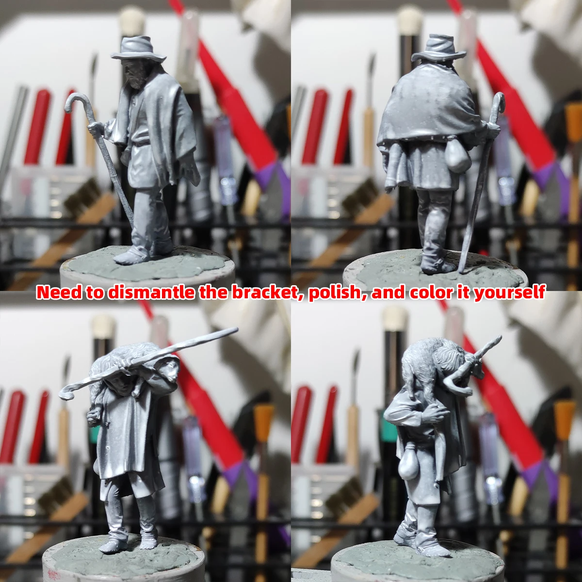 1/35-1/87 HO Miniatur-Modellbausatz Soldatenfiguren Diorama, Harz-Schäferhund-Minifigur für Ländliche Bauernhof-Szenen-Dekoration – Detail 1