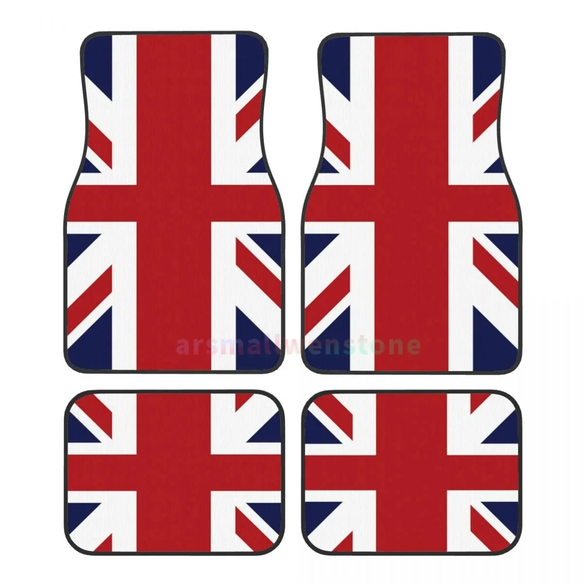 

United Kingdom Flag 4PCS Crystal Velvet Women's Car Floor Mat, Anti Fouling Car Floor Mat Car Interior Accessories
