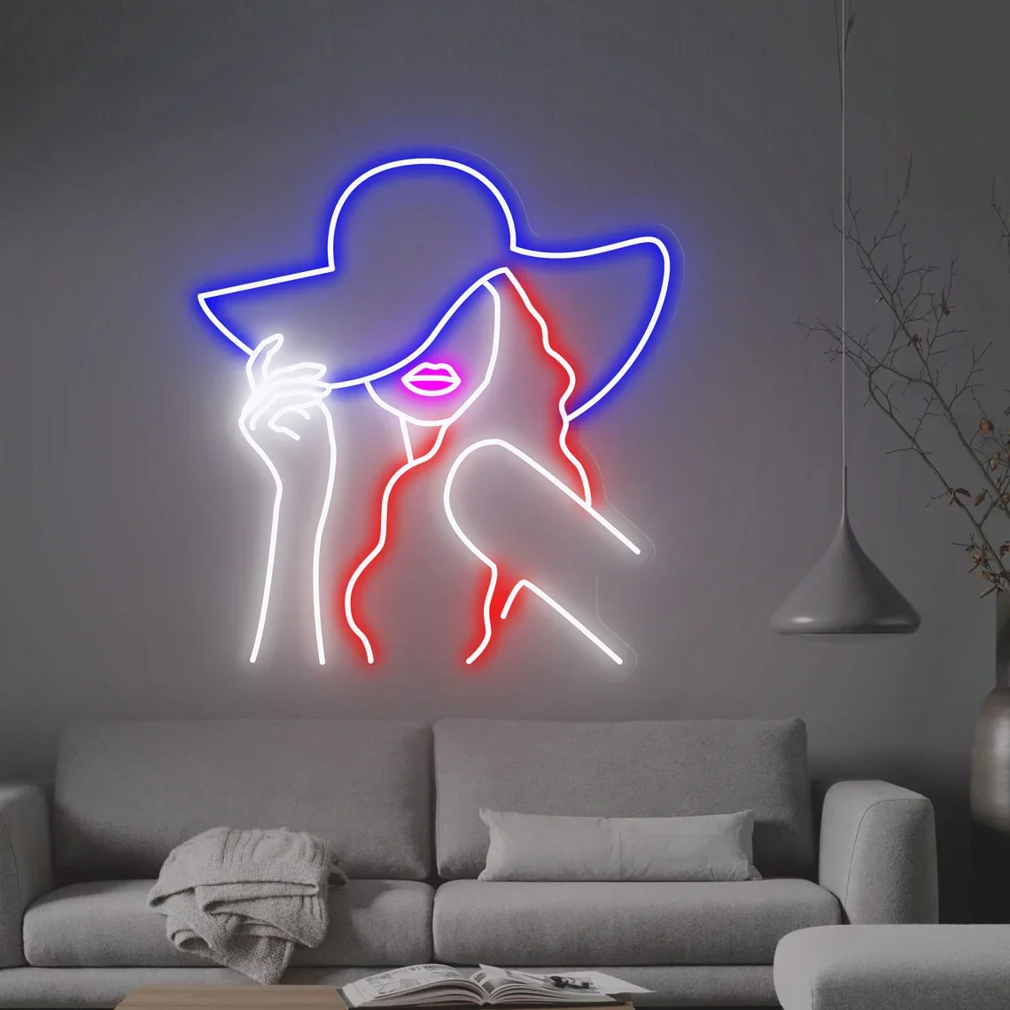 Imagem -04 - Cow Hat Girl Neon Sign Chapéu de Cowboy Presentes Personalizados Obra de Arte Decoração de Parede Bar Casa Quarto