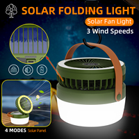 Solar Fan Lantern 2-in-1 Outdoor Camping Lights with 4 Light Modes Hanging for Power Failure Emergency Survival Travel Adventure