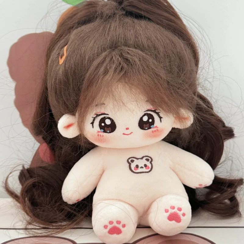 

20cm Idol Doll Plush Cotton Star Dolls Kawaii Stuffed Baby Plushies bear overalls No Attributes Dolls Toys Kids Collection Gift