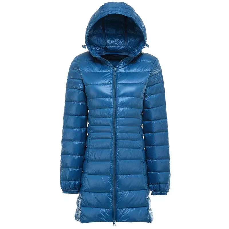 Doudounes bouffantes légères pour femmes, manteau en duvet de canard blanc à capuche portable, parkas coupe-vent d'hiver, 0-10 ℃, nouveau, 2024