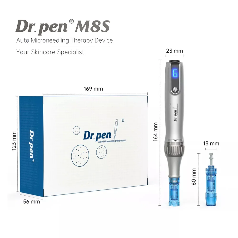 Authentic Dr.pen Ultima M8S Wireless Professional Derma Pen With 22 Needles Catridges For Hair Growth Microneedle Therapy Pen