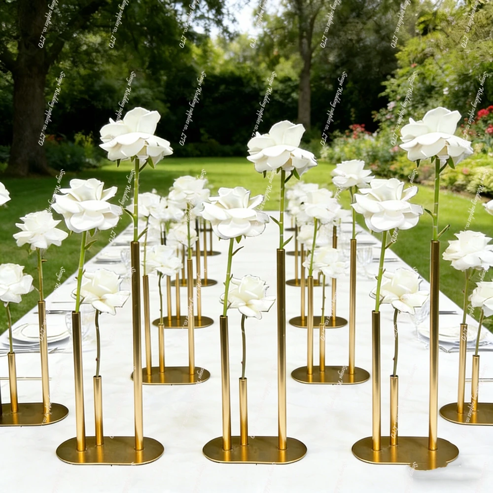 

10 шт., белый/черный/белый/золотой металлический держатель для цветов, подставка для свадебных мероприятий, центральные украшения стола