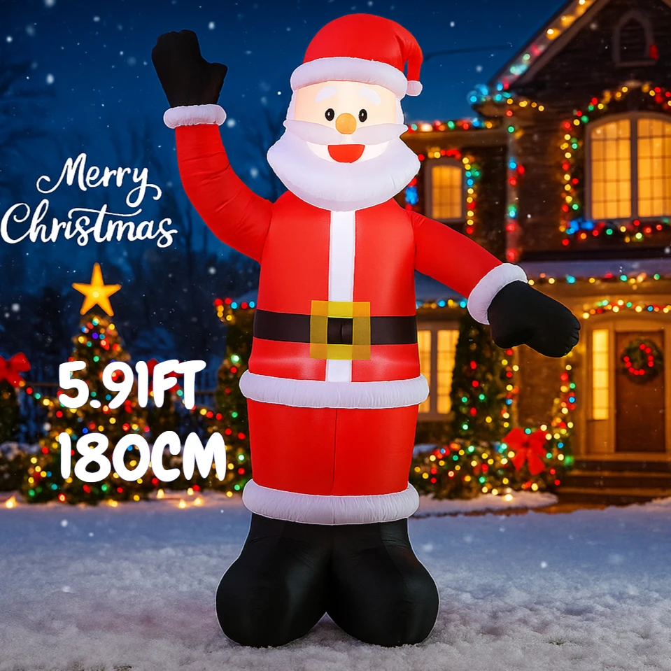 5.91FT Inflatable Toy Santa Claus Christmas Decorations for Yard Home Decoration with LED Lights Inflatable Yard Decorations