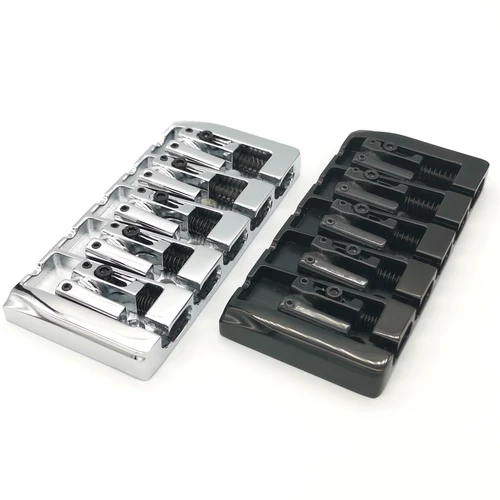 Guyker puente de bajos de 5 cuerdas con bloqueo, sillines de Zinc, doble carga, tipo A, espacio de cuerda de 19mm, reemplazo de Jazz Bass cromado