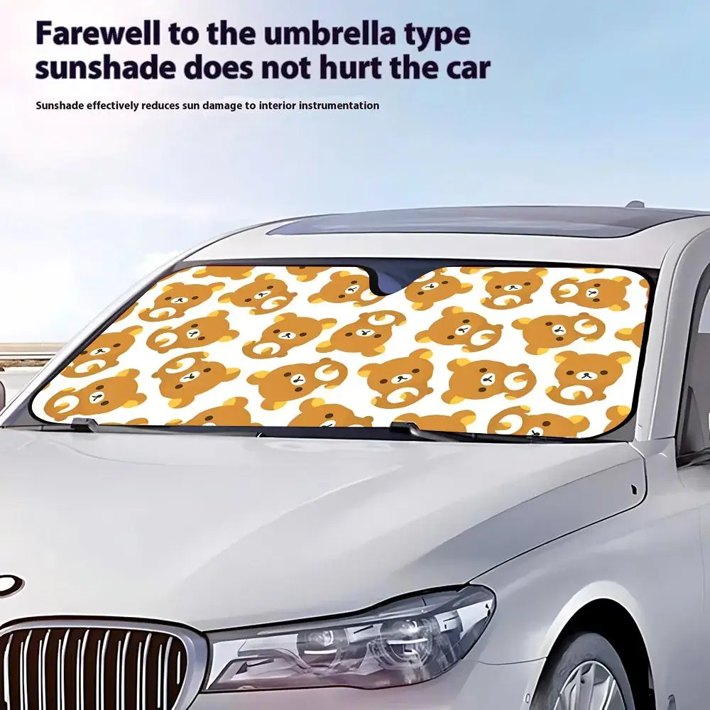 Rilakkuma Sun Visor Retractable Car Sun Visor Anti-Glare UV Protection Front Window Sunshade