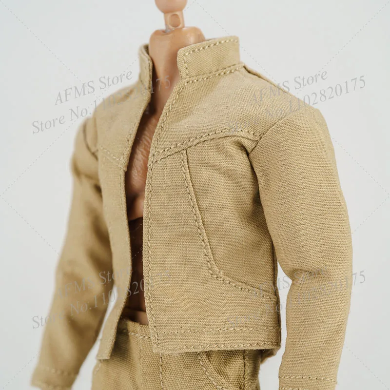 1/12 uomini soldato cappotto pantaloni Cargo Khaki Stand Collar giacca abbigliamento accessorio Fit 6 pollici Mezco NW Action Figure Model Toys