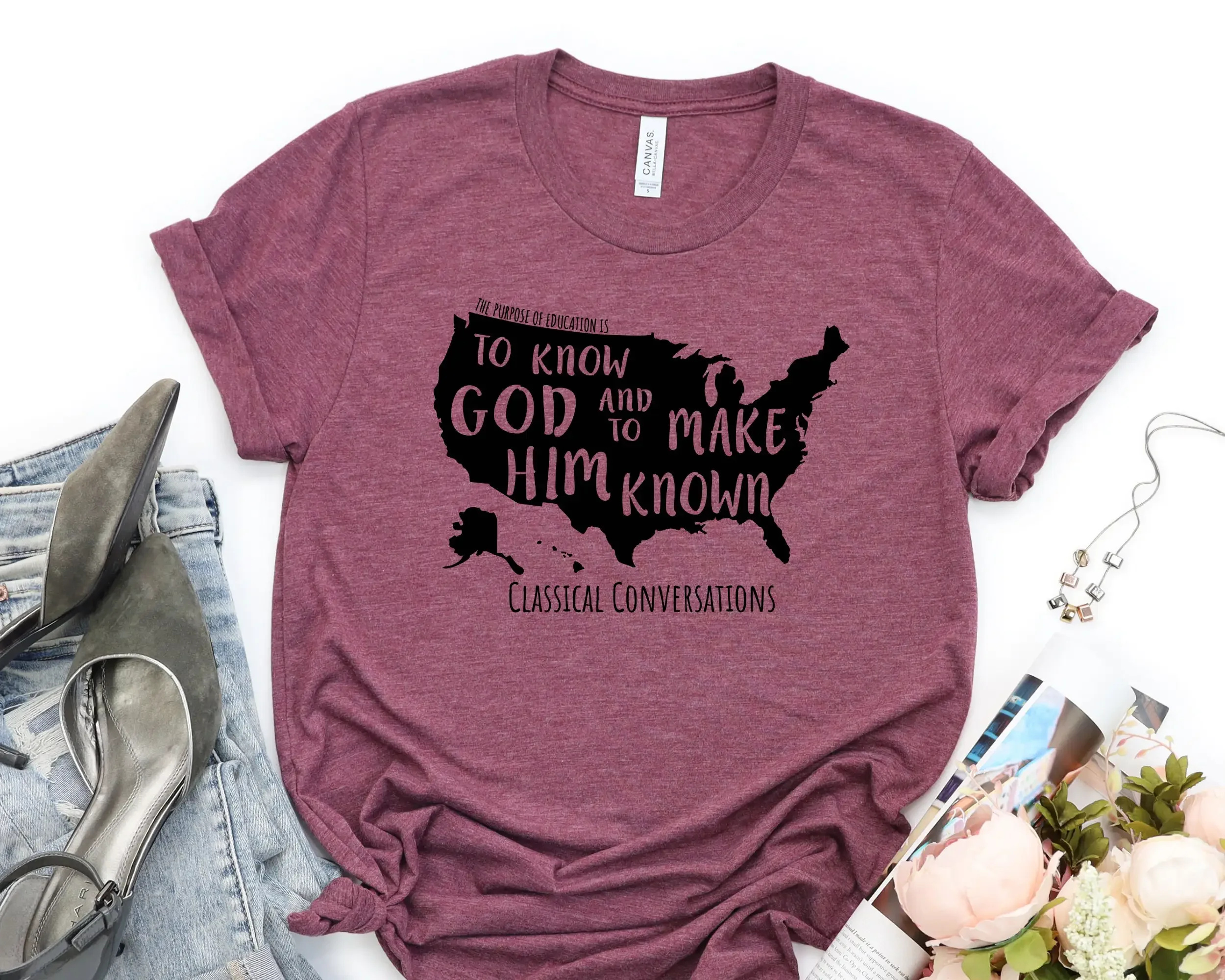 Classical Conversations To Know God And Make Him Known Usa T Shirt Tutor Homeschool Mom