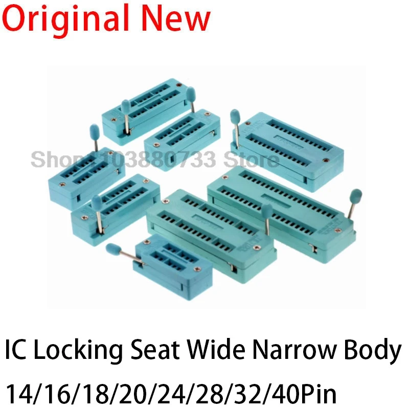 14 16 18 20 24 28 32 40 P Pin 2.54 MM Green DIP Universal ZIF IC Socket Test Solder Type IC lock seat zif socket