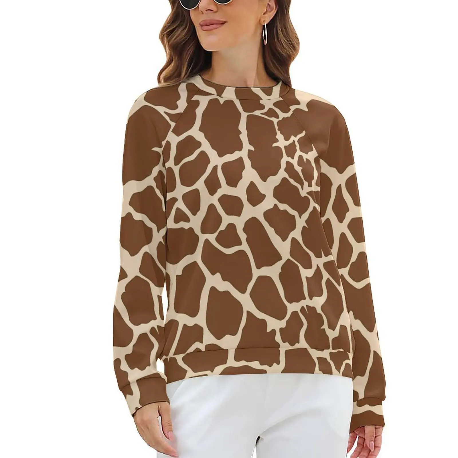 Giraffe Print Casual Hoodies Autumn Animal Skin Cute Hoodie Long Sleeve Oversized Hip Hop Graphic Sweatshirts