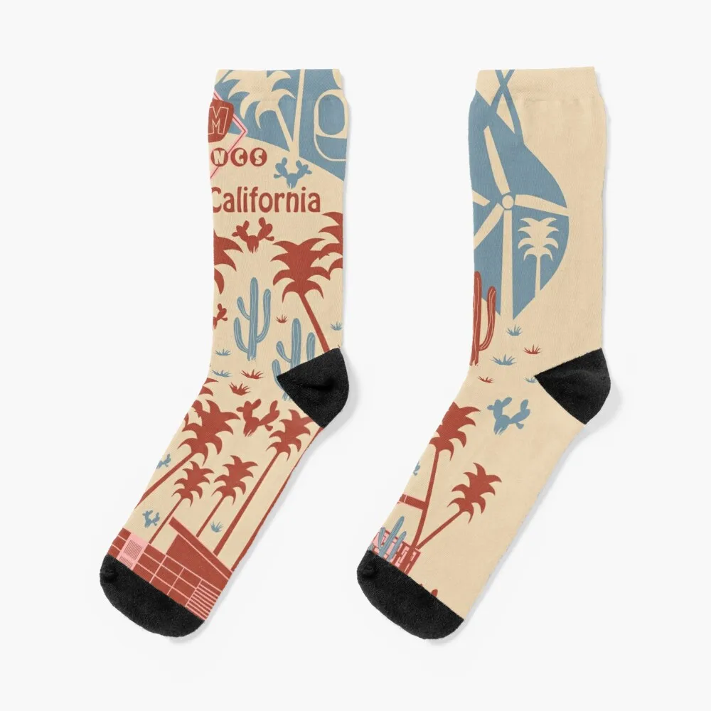 

Mid Century Palm Springs California Socks Crazy Socks