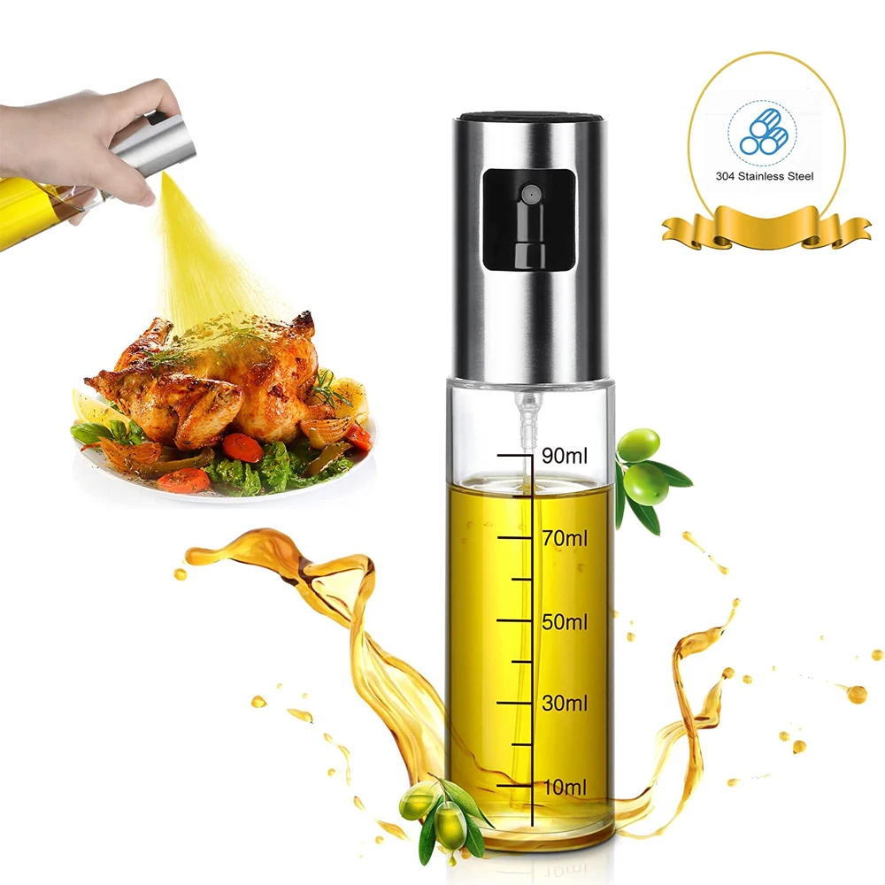 Olive Oil Sprayer  Mister Food-Grade Portable Vinegar and Spray Bottle Air Fryerl for Salad BBQ Frying Grilling Kitchen 110ML