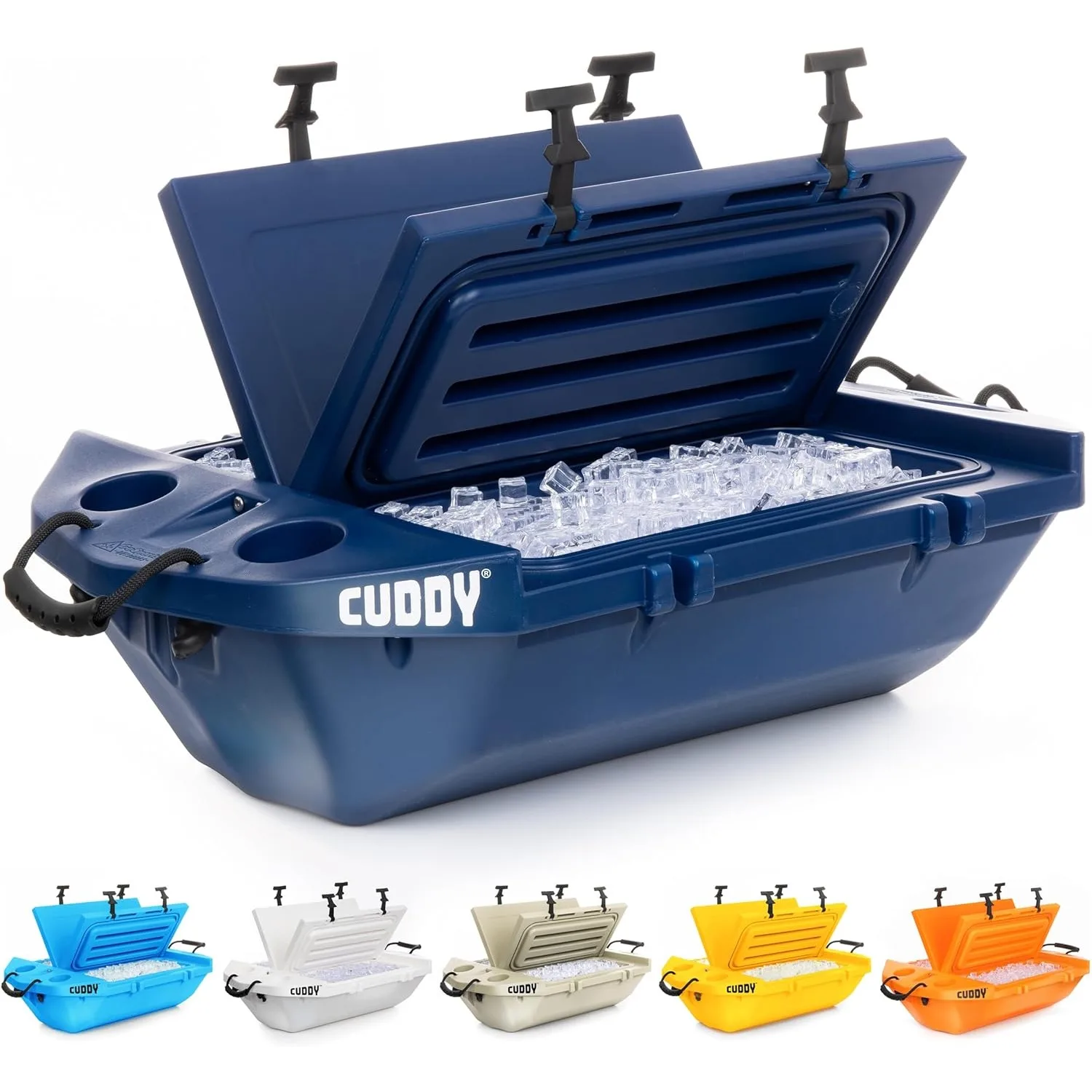 Cuddy Floating Cooler and Dry Storage Vessel – 40QT – Amphibious Hard Shell Design - Multiple Color Options