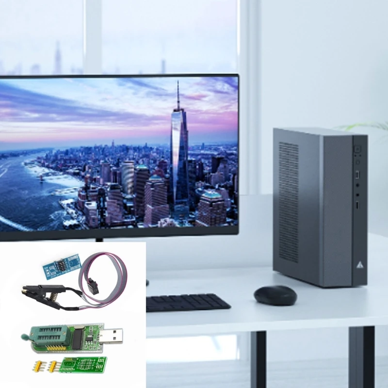 CH341A 24 25 ซีรีส์ EEPROM แฟลชโปรแกรมเมอร์ USB โมดูล SOP8 คลิปทดสอบ Dropship