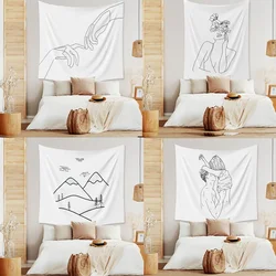 Wall Hanging Home Decor Painting  Tapestry   Art  Minimalist Style Girls Hand Painted