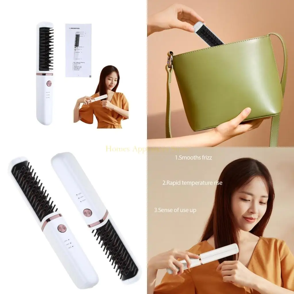 

D0AB Hot Air Hair Dryer Brush, Multifunction Hair Straightener Brush Styler Tools