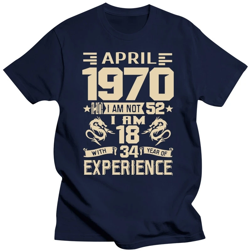 2022 NEW January February March April May June 1970 YEARS shirt Men's Short Sleeve T shirt Printed Casual July August September