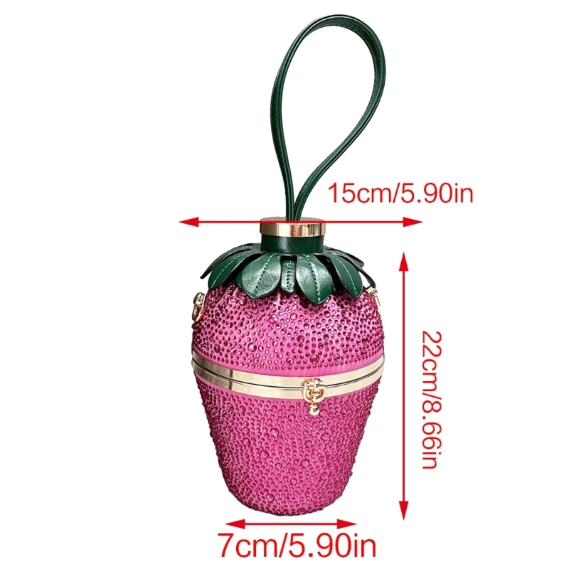 Tote Evening Bag Strawberry Shaped Lady Purse Wedding Party Clutches