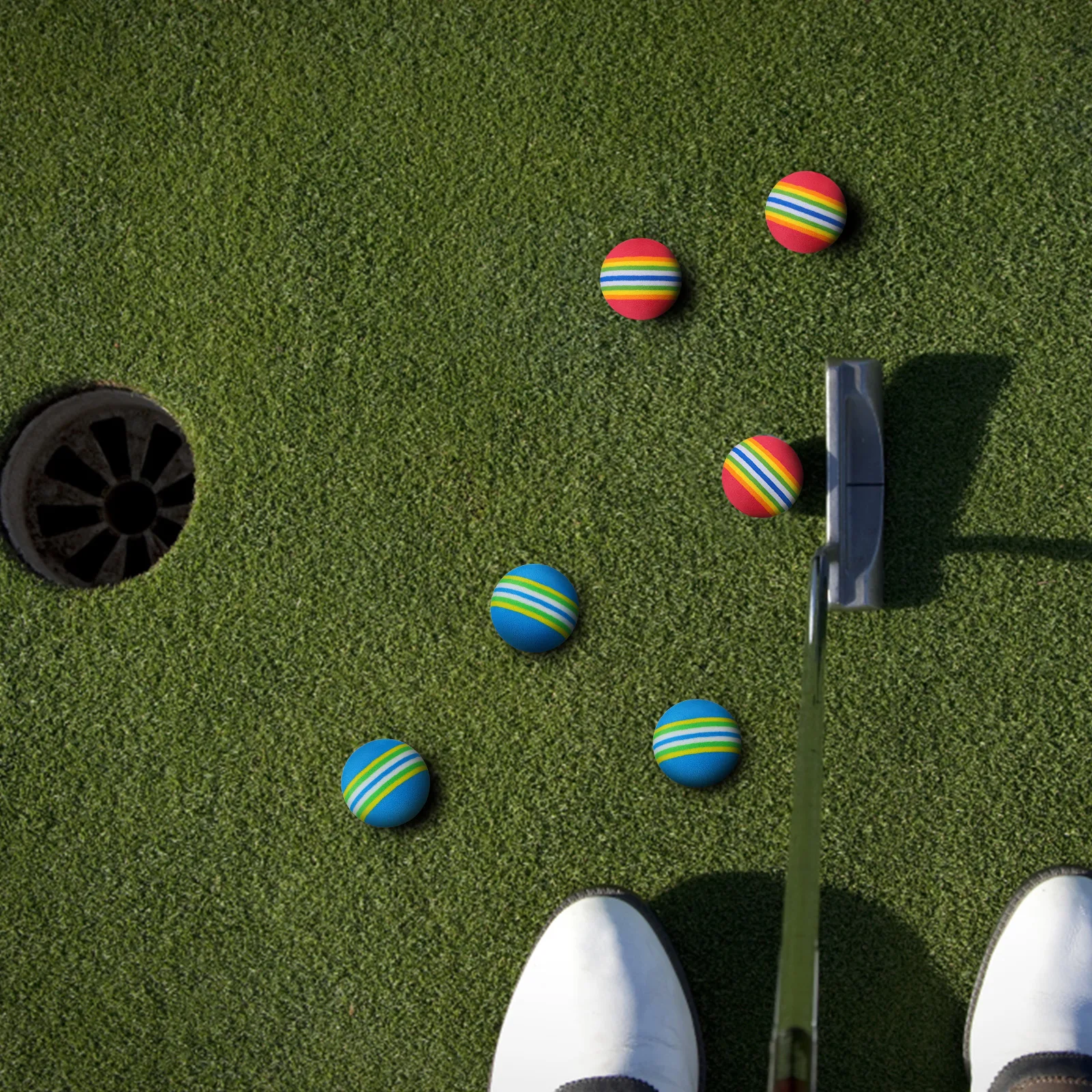 

26Pcs Colorful Stripe Golf Training Balls for Indoor Outdoor Golf Practice Light Durable Training Balls Round Ball