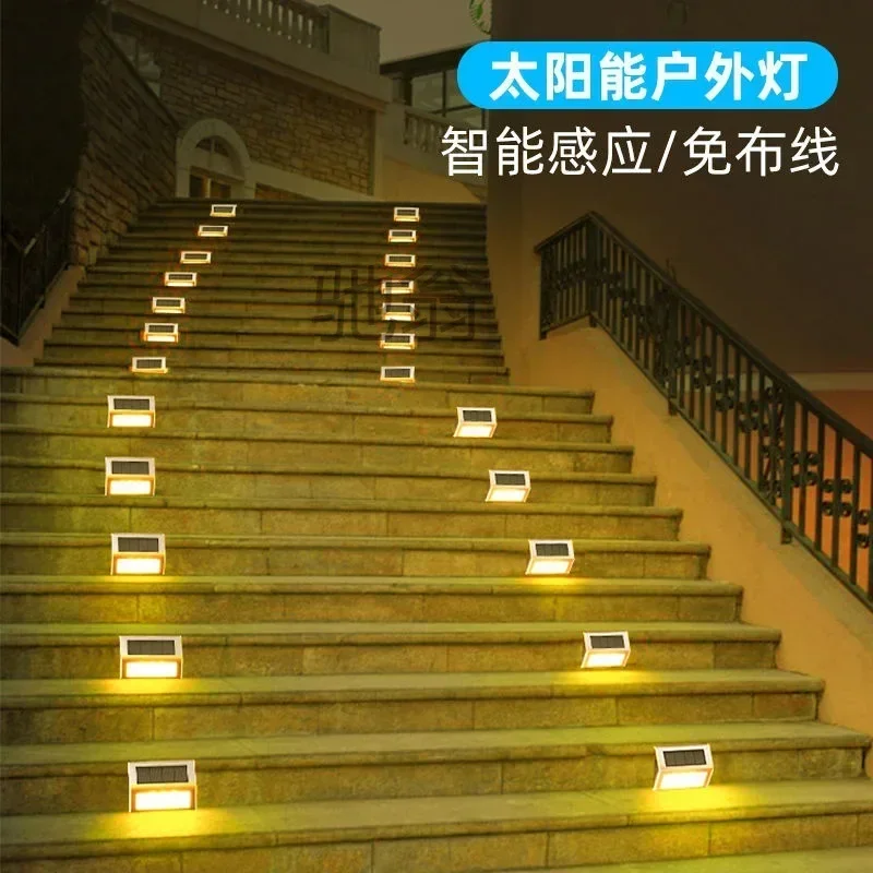 

Hot Solar Light Garden Lights Outdoor Waterproof Stainless Steel Stair Lights Yard Night Lights Villa Garden Steps Anti-stepping