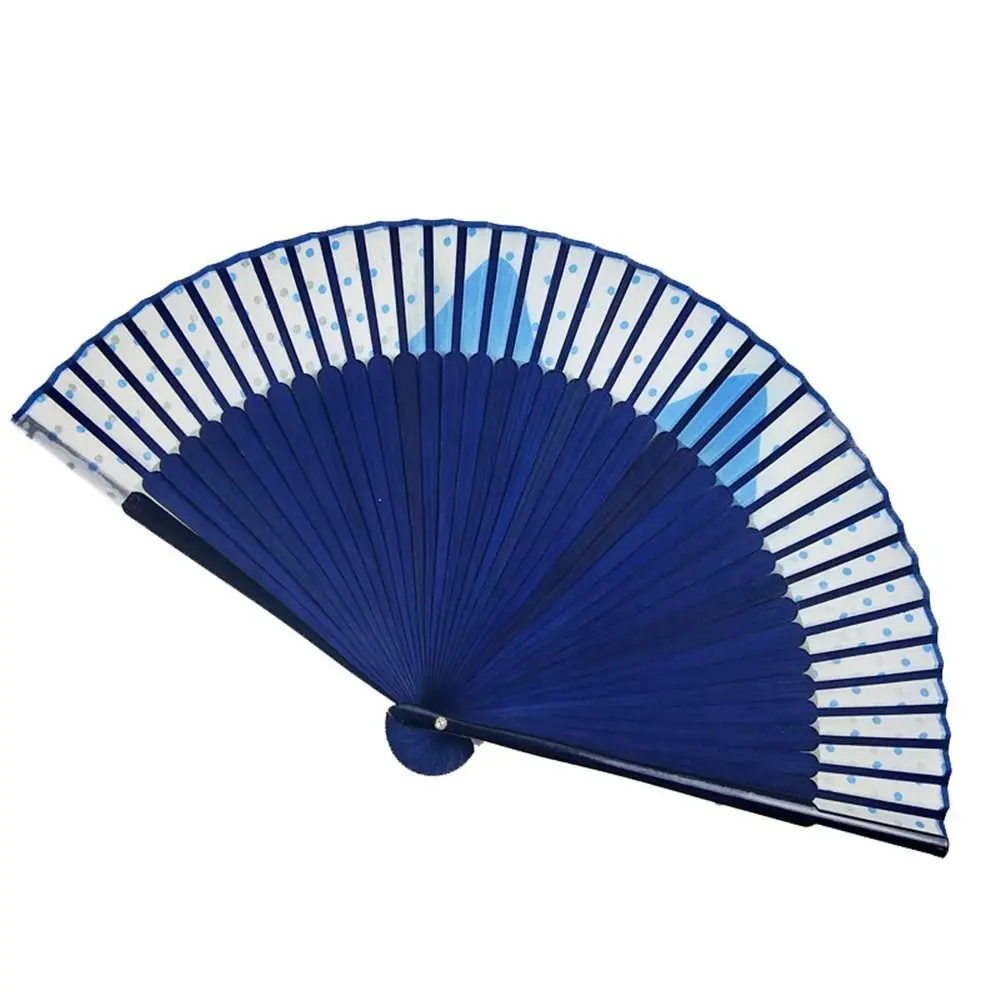 Exquisite Cat Patterns Folding Fan Bamboo Wooden Frame Handheld Size Silk Fan Handmade Fan Home Decoration