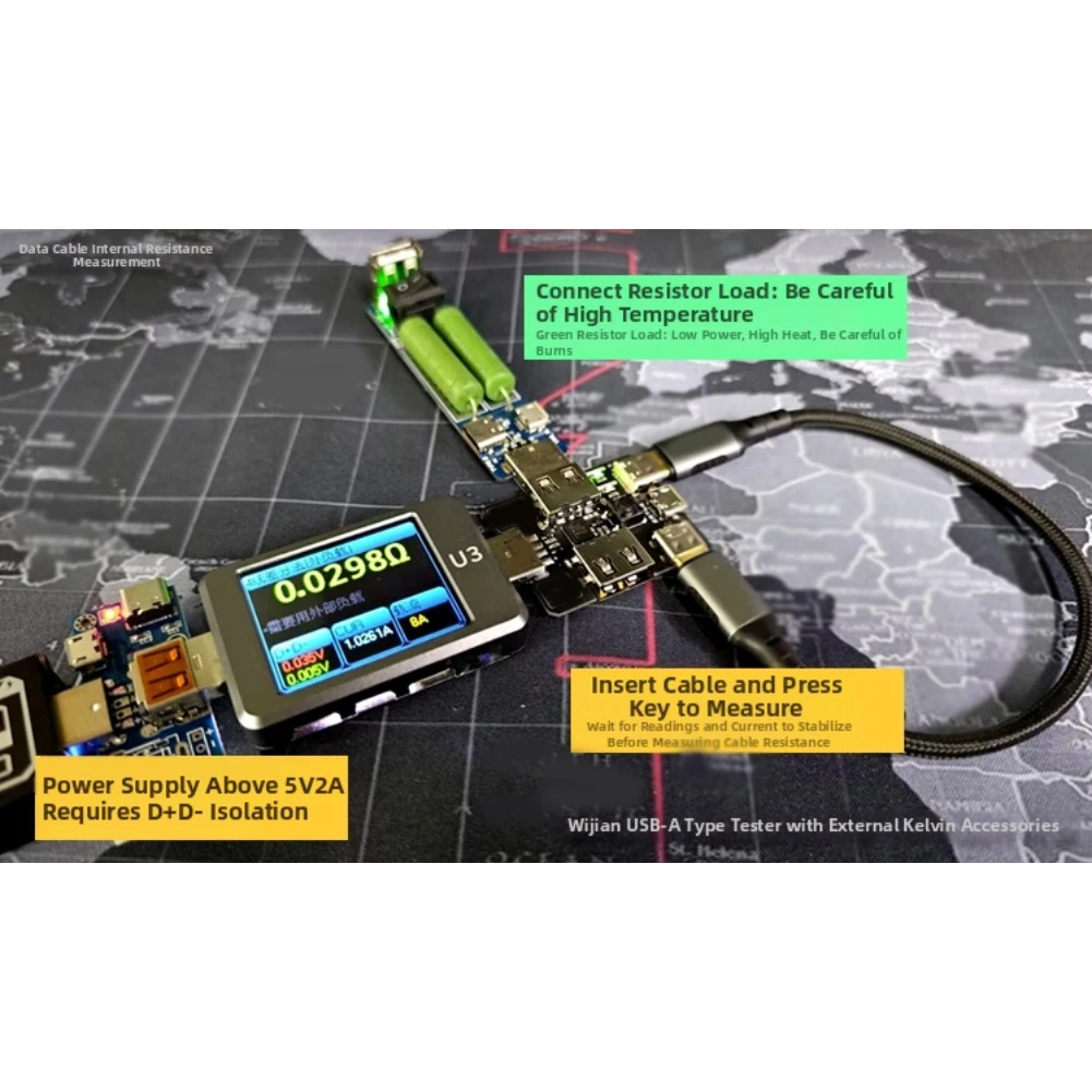 Production Line Testing Kelvin Meter Key Control Measurement Device Measurement Four-wire Tester TYPE-C To TYPE-C Cable